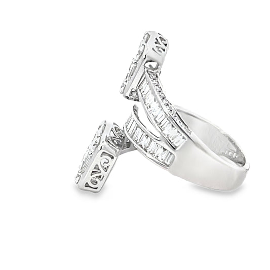 18KW DIAMOND MULTI-STONE BYPASS RING