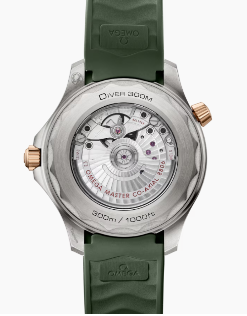 42MM TITANIUM/BRONZE GOLD SEAMASTER DIVER 300M GREEN DIAL AND STRAP