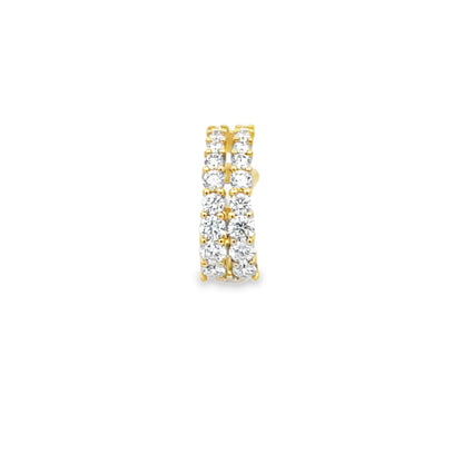 18KY DIAMOND-ACCENTED CUFF EARRING