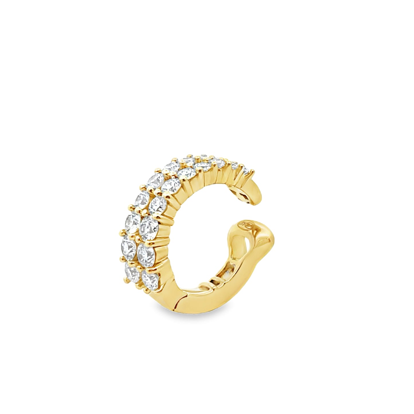 18KY DIAMOND-ACCENTED CUFF EARRING