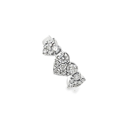 18KW HEART DIAMOND CUFF EARRING