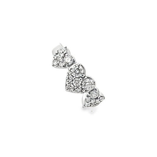 18KW HEART DIAMOND CUFF EARRING