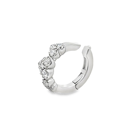 18KW HEART DIAMOND CUFF EARRING