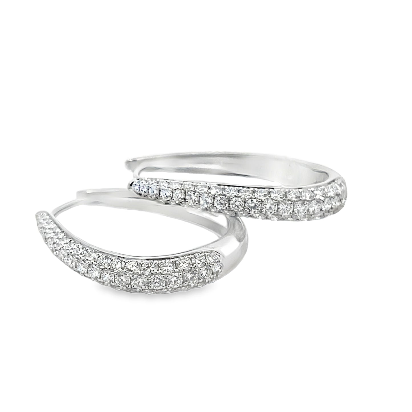 18KY DIAMOND PARAMOUNT HOOP EARRINGSS