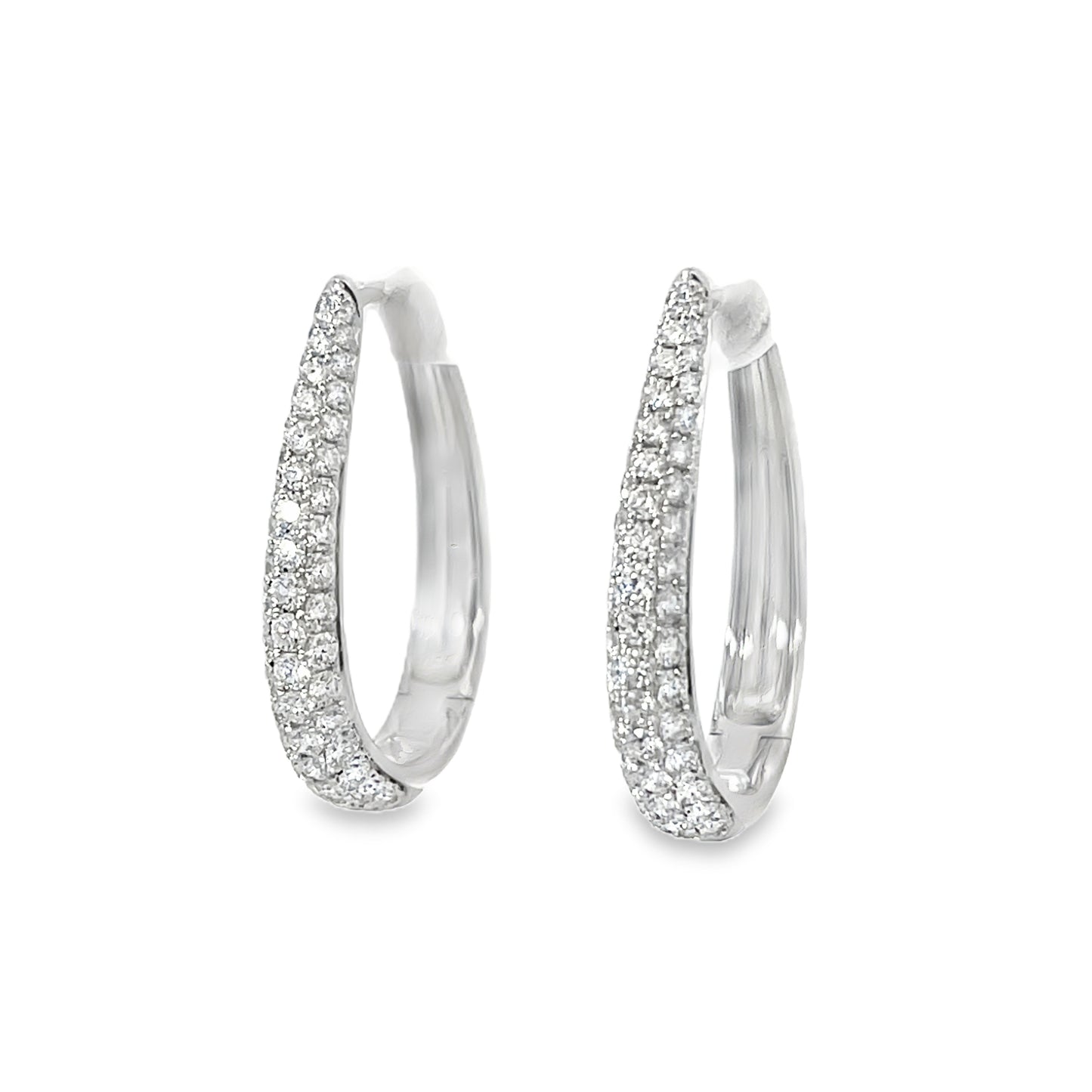 18KY DIAMOND PARAMOUNT HOOP EARRINGSS