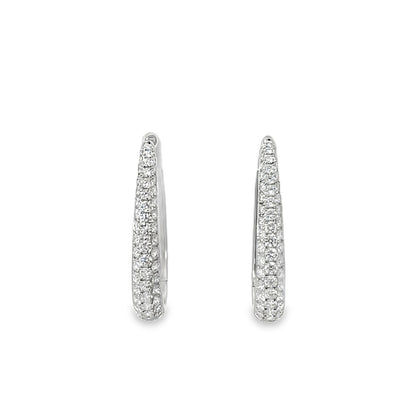 18KY DIAMOND PARAMOUNT HOOP EARRINGSS