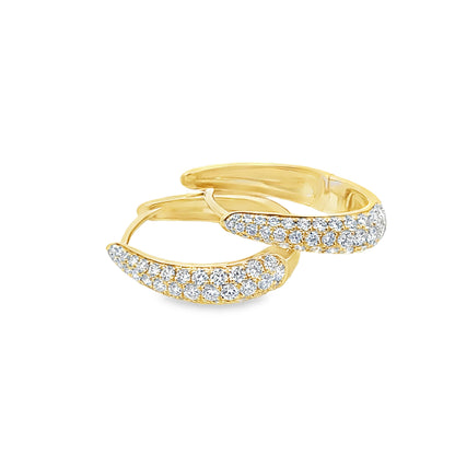 18KY DIAMOND PARAMOUNT HOOP EARRINGS