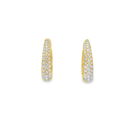 18KY DIAMOND PARAMOUNT HOOP EARRINGS