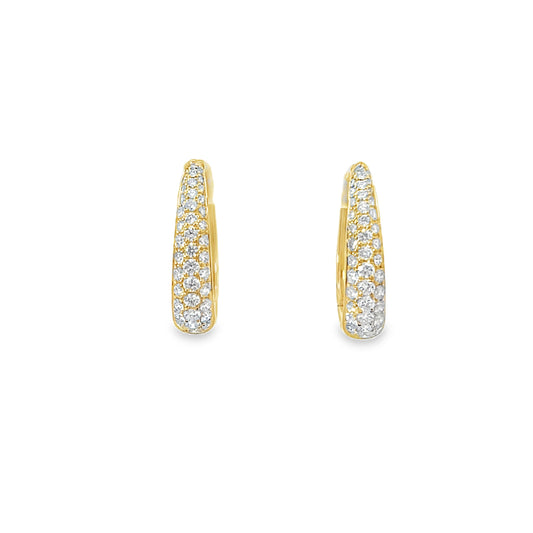 18KY DIAMOND PARAMOUNT HOOP EARRINGS