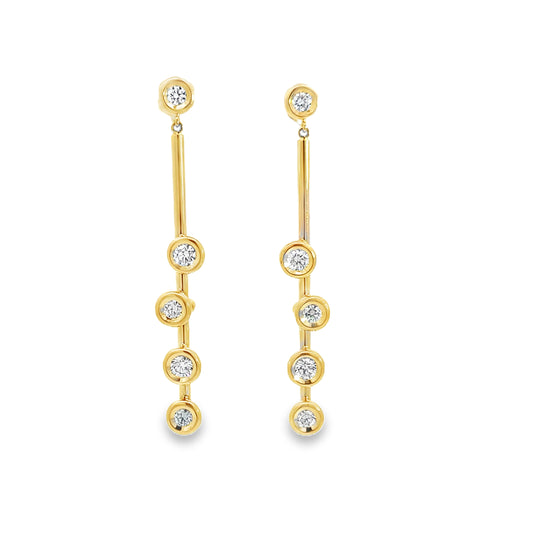 HULCHI BELLUNI 18KY DIAMOND BOULI DANGLE EARRINGS