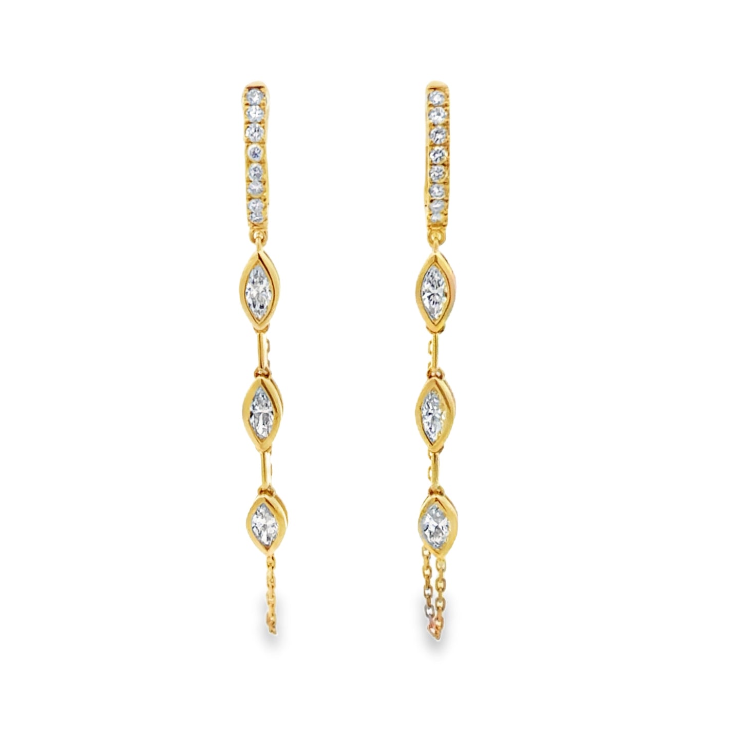 MARQUISE DIAMOND BEZEL-SET DROP EARRINGS