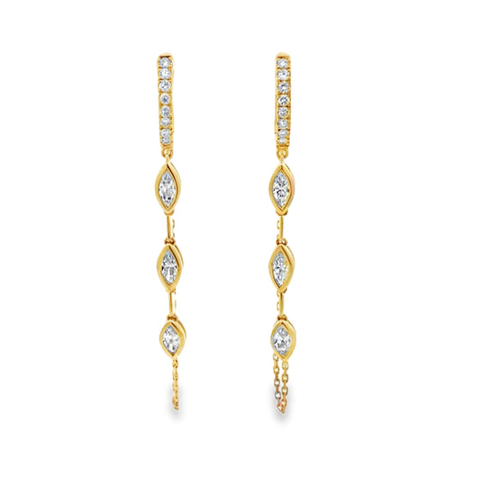MARQUISE DIAMOND BEZEL-SET DROP EARRINGS