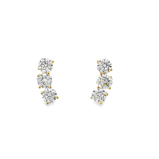 18KW DIAMOND CLIMBER STUD EARRINGS