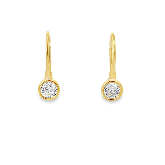 18KY SOLITAIRE DROP EARRINGS