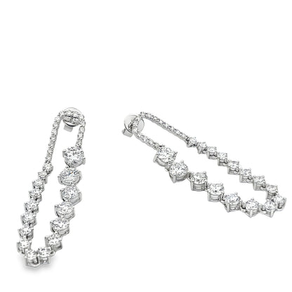 18KW DANGLE DIAMOND FASHION EARRINGS