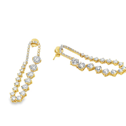 18KY DANGLE DIAMOND FASHION EARRINGS