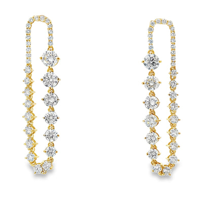 18KY DANGLE DIAMOND FASHION EARRINGS