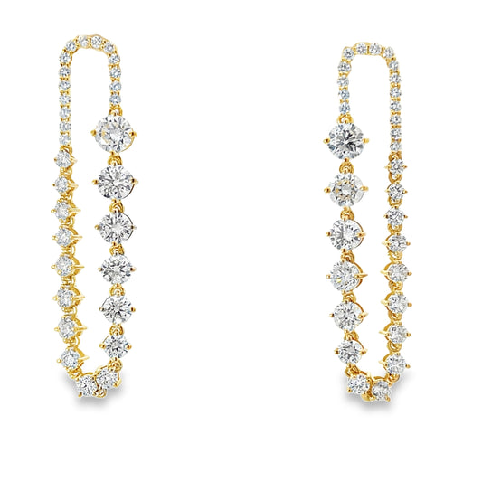 18KY DANGLE DIAMOND FASHION EARRINGS