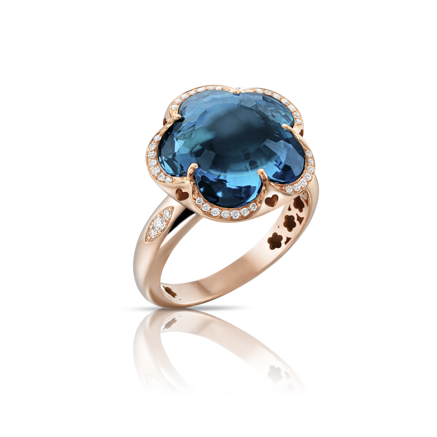 18KR BON TON LONDON BLUE TOPAZ RING