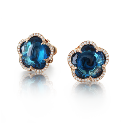 BON TON LONDON BLU TOPAZ EARRINGS
