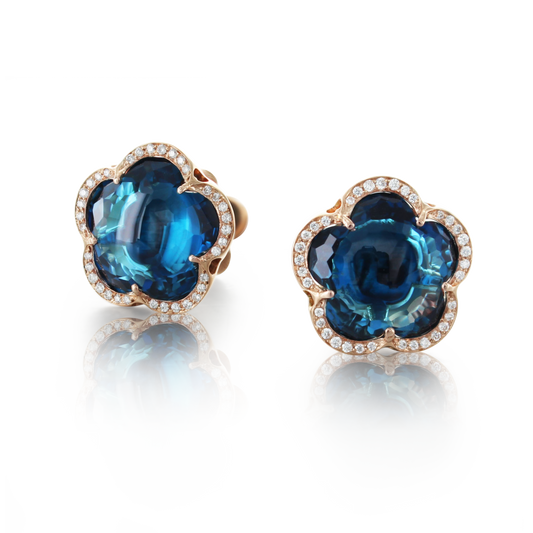 BON TON LONDON BLU TOPAZ EARRINGS