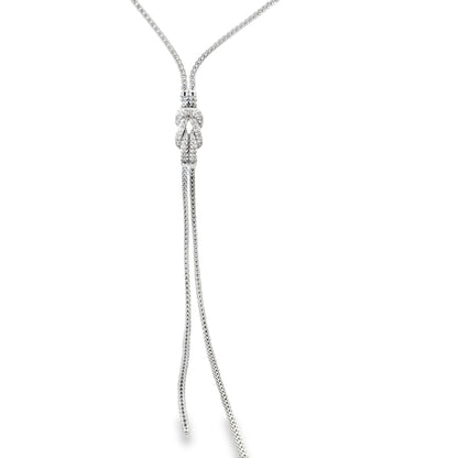 SS DIAMOND LOVE KNOT Y NECKLACE