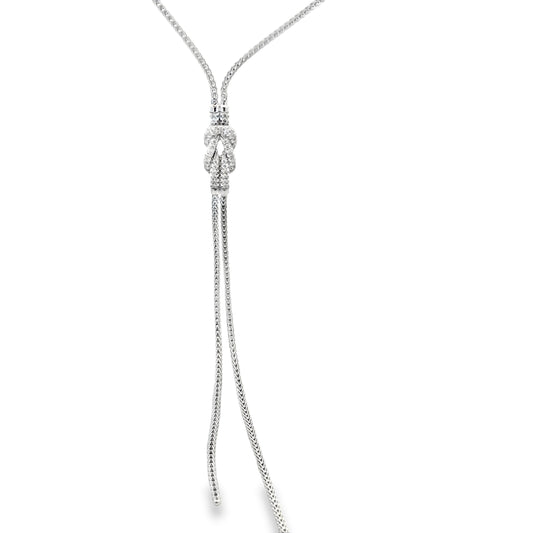 SS DIAMOND LOVE KNOT Y NECKLACE