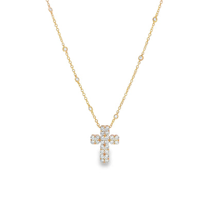 18KR DIAMOND CROSS PENDANT NECKLACE