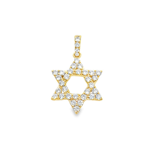 18KY STAR OF DAVID DIAMOND PENDANT