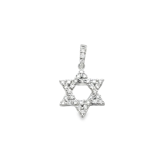 18KW STAR OF DAVID DIAMOND PENDANT