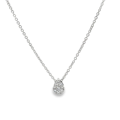 18KW PEAR-SHAPED DIAMOND PENDANT NECKLACE