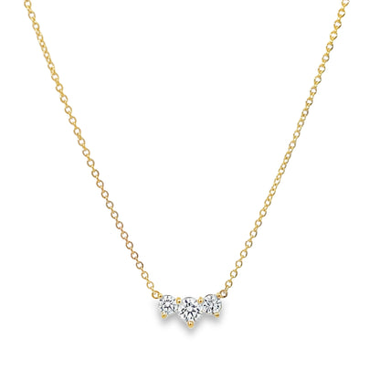 18KY TRINITY DIAMOND NECKLACE