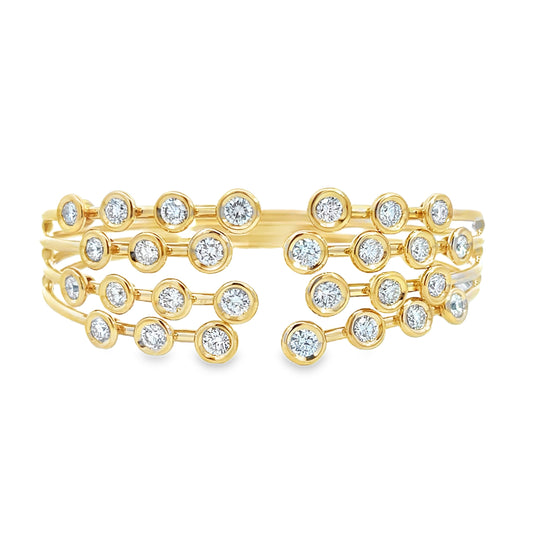HULCHI BELLUNI 18KY DIAMOND BOULI CUFF BRACELET