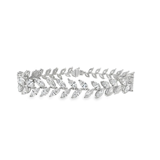 18KW MARQUISE DIAMOND VINE DOUBLE ROW BRACELET