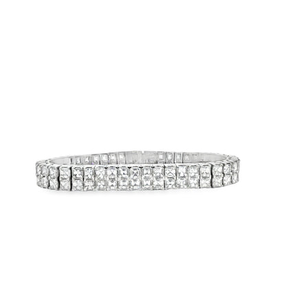 18KW DOUBLE ROW DIAMOND TENNIS BRACELET