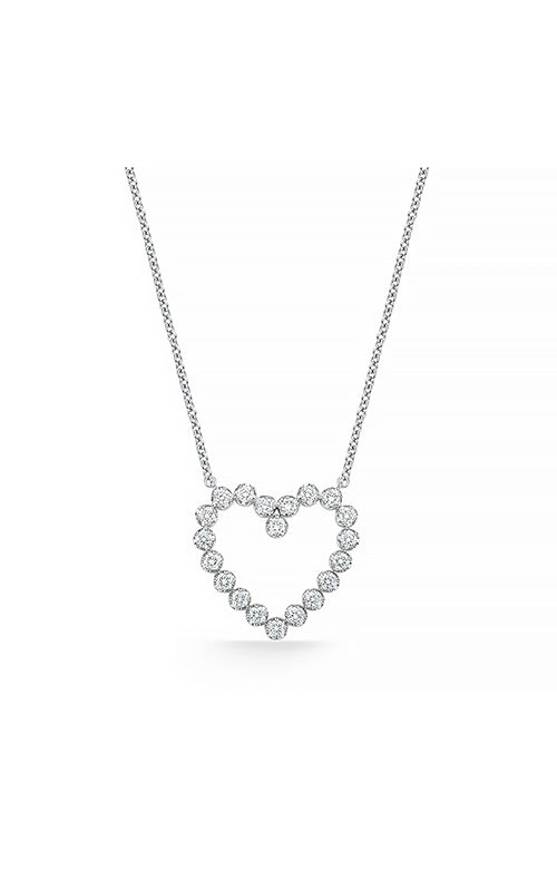 18KW ESSENTIALS DIAMOND OPEN HEART NECKLACE