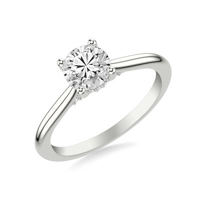 PLATINUM CATHEDRAL SOLITAIRE ENGAGEMENT RING FINGER SIZE 6