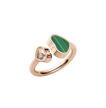 18KR HAPPY HEARTS MALACHITE & DIAMOND
