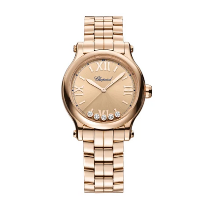 33MM 18KR HAPPY SPORT ROSE GOLD TONE DIAL