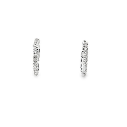 SS SMALL ESSENTIALS DIAMOND HOOP EARRINGS