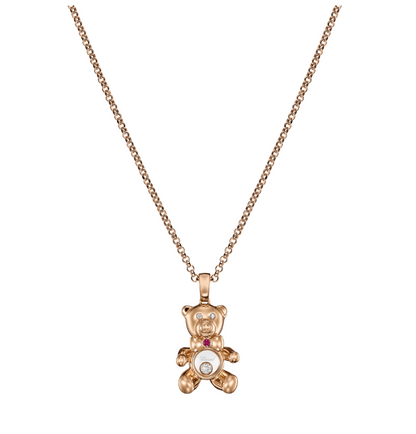18KR HAPPY DIAMONDS TEDDY BEAR PENDANT