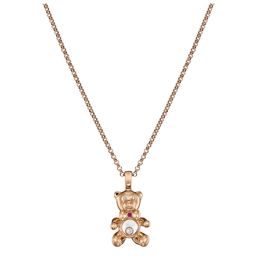 18KR HAPPY DIAMONDS TEDDY BEAR PENDANT