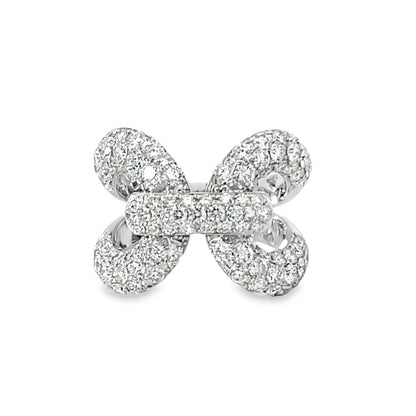 18KW DIAMOND PAVE INTERLOCKING COCKTAIL RING