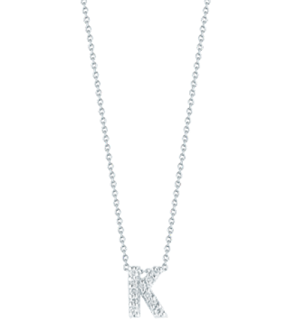 18KW TINY TREASURES DIAMOND LOVE LETTER NECKLACE