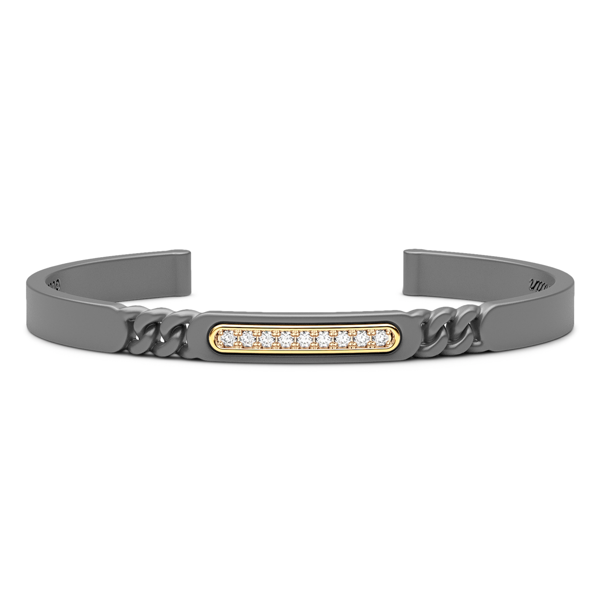 ZANCAN TITANIUM & 18KY MENS DIAMOND CUFF