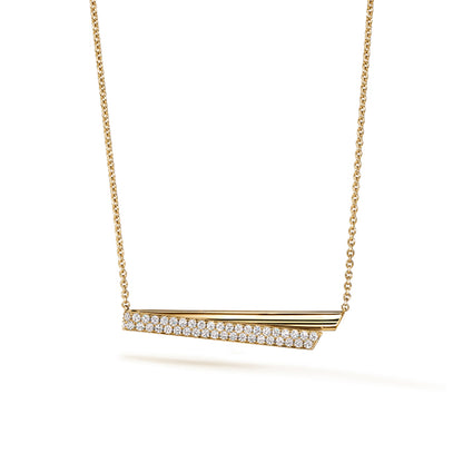 18KY INSIDE/OUT DIA FLIP PENDANT NECKLACE
