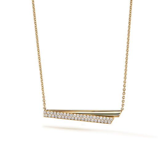 18KY INSIDE/OUT DIA FLIP PENDANT NECKLACE