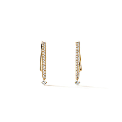 18KY INSIDE/OUT DIAMOND STILETTO FLIP PETITE EARRINGS