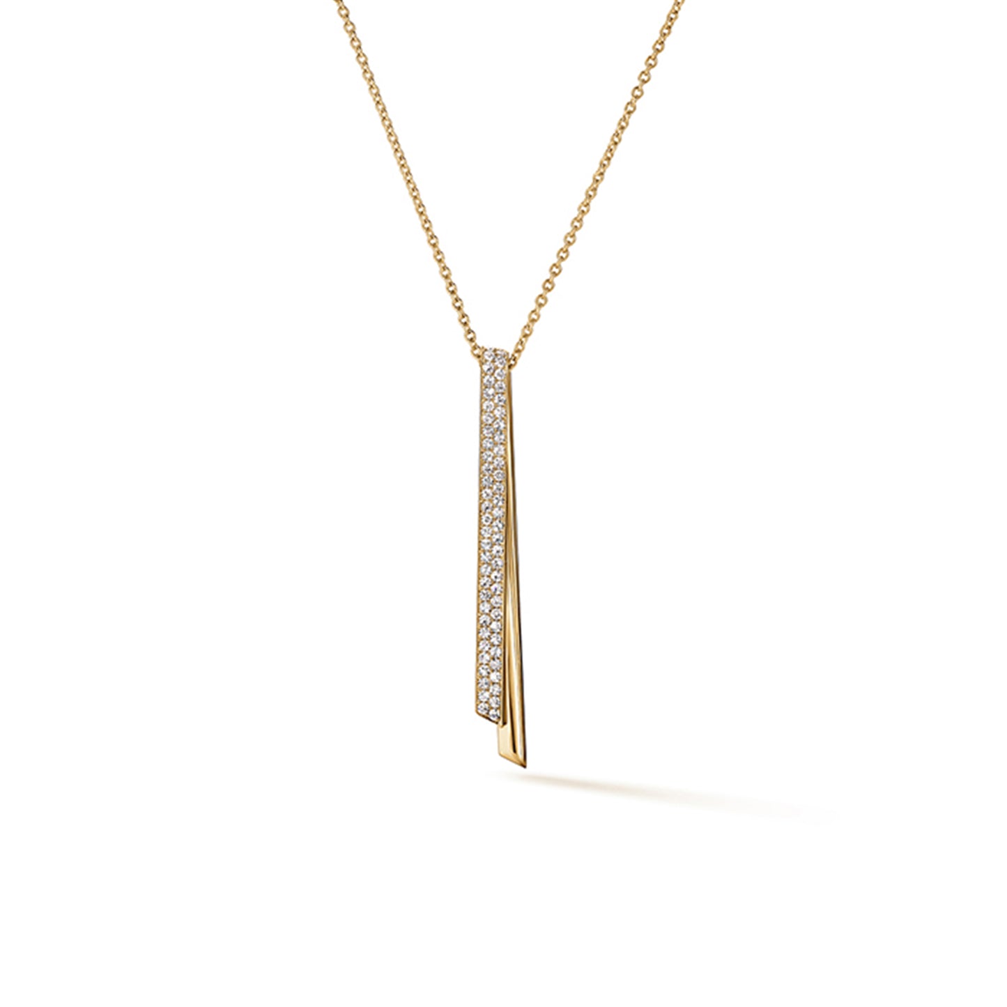 18KY INSIDE/OUT DIAMOND FLIP DROP PENDANT NECKLACE