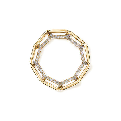 18KY INSIDE/OUT DIAMOND LINK BRAC
